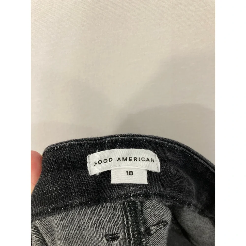 New Good American Good Legs Jeans size 18 Black Skinny High‎ Rise Raw Hem